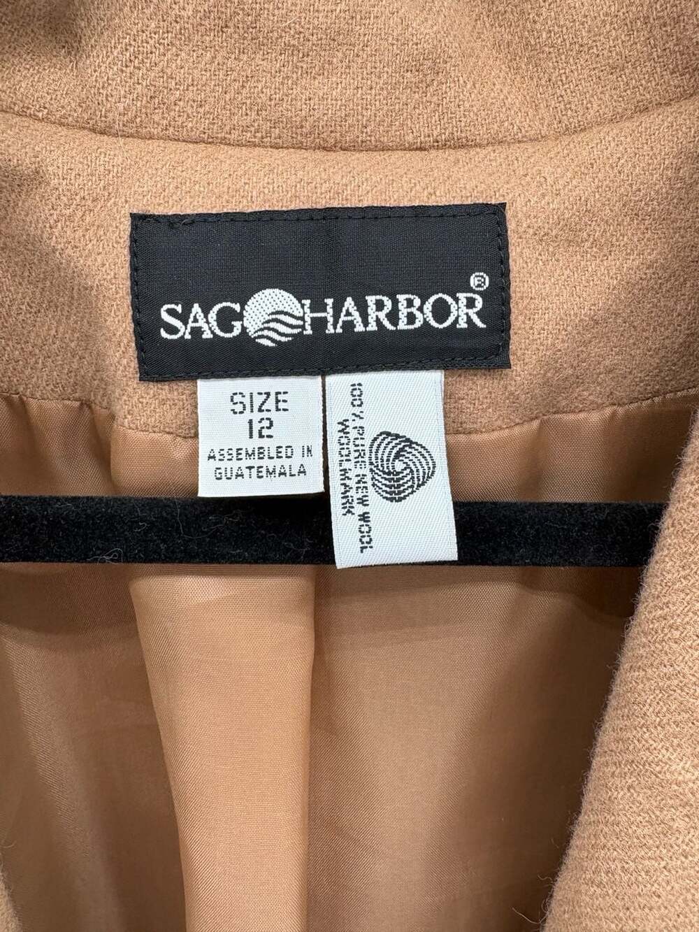 Sag Harbor Camel Wool Blazer Size 12 One Button - Picture 2 of 3